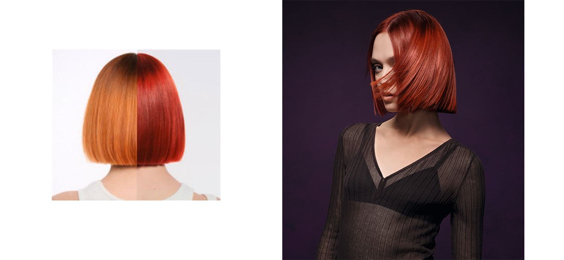 Transform red hair into multidimensional tones